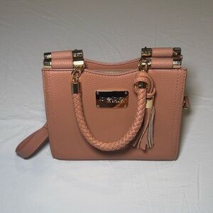 Bebe Los Angeles Dusty Rose Natalie Satchel HandBag Small EUC